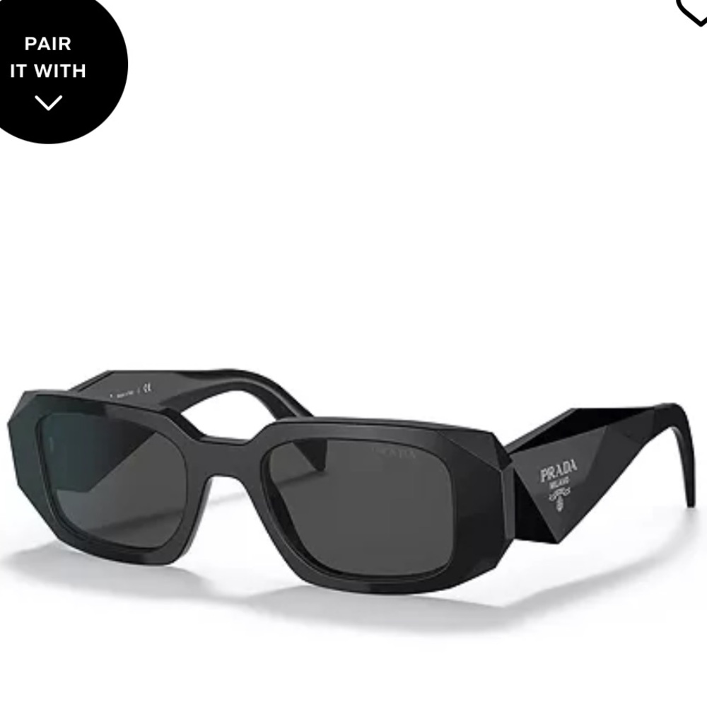 Prada Elegant Black Sunglasses with White Case